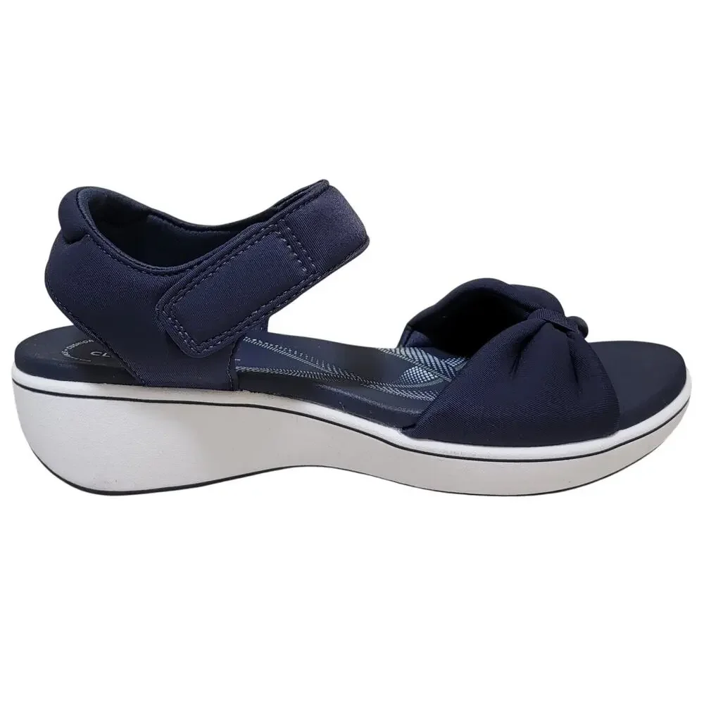 Clarks Cloudsteppers Breeze Rae Sara Ankle Strap Sandals Size US 9M Navy Blue